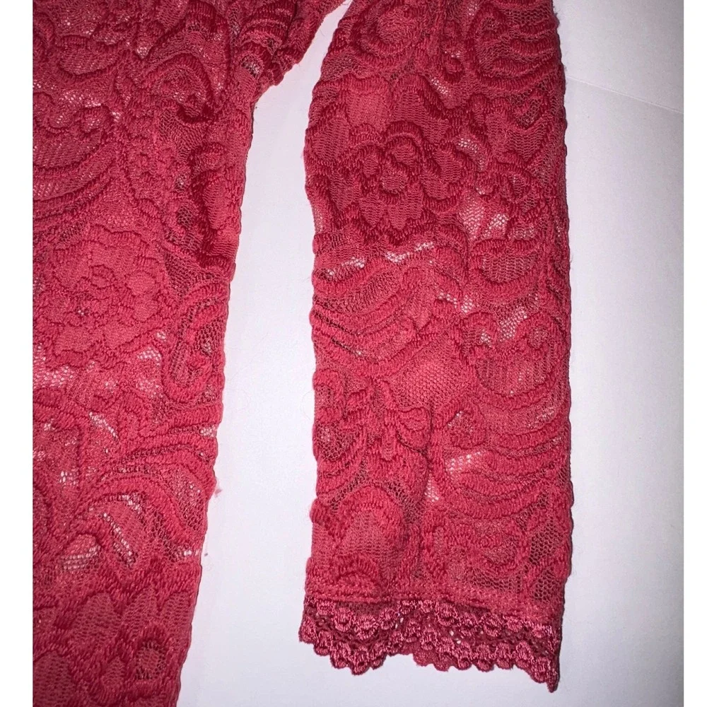 Jessica Simpson Maternity Lace Sheath Dress Long Sleeve Red Size S - Picture 3 of 7